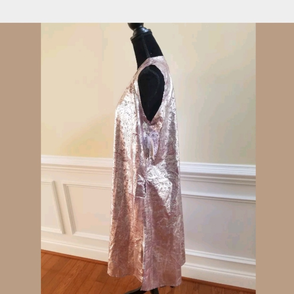 LuLaRoe Joy Pink Silver Paisley Vest Duster Medium - Picture 4 of 8